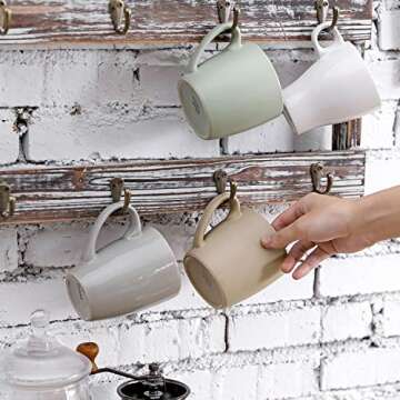 MyGift 12-Hook Rustic Torched Wood Wall Mounted Coffee Mug Rack, Teacup Cafe Mugs Display Hooks