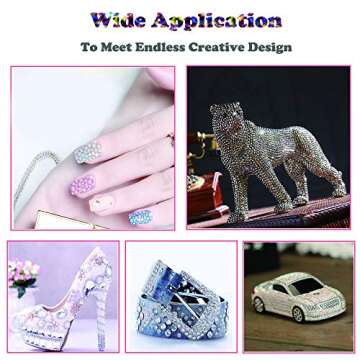 DAODER 4pack Sparkly Opal Rhinestones for Nails 3D Nail Art Rhinestones Kit Crystal Diamond Rhinesto...