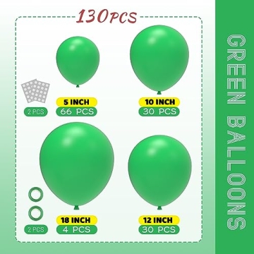 EAF Green Balloon Package 130PCS for Celebrations