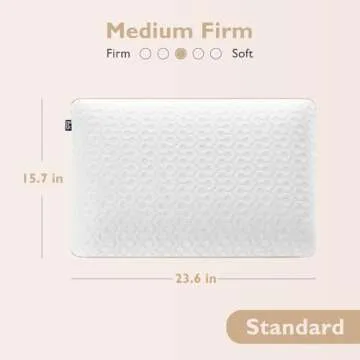 BedStory Memory Foam Pillow Medium Firm - Gel Foam Pillows for Sleeping Standard Size - Orthopedic Bed Pillows for Neck Pain - Stomach and Back Sleepers