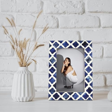 Handmade Indigo Moorish Photo Frame for Wall & Tabletop
