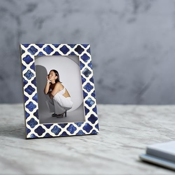 Handmade Indigo Moorish Photo Frame for Wall & Tabletop