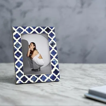 Handmade Indigo Moorish Photo Frame for Wall & Tabletop