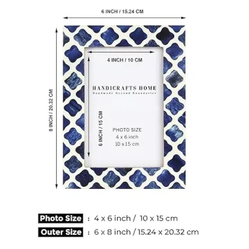 Handmade Indigo Moorish Photo Frame for Wall & Tabletop