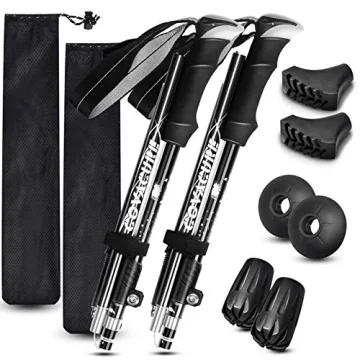 Ultralight 7075 Aluminum Trekking Poles - Antishock, Quick Lock, Collapsible for Hiking & Camping