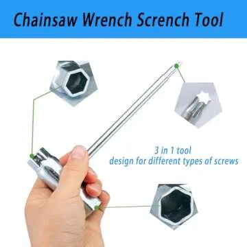 Ceukius Chain Saw Scrench, Replacement Combination T27 Screwdriver and 13mm x 19mm T-wrench, Chainsaw Tool Wrench, Socket Wrench for Spark Plug(1 Pack)