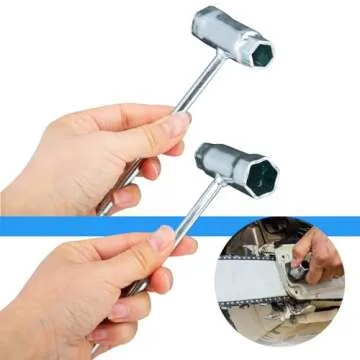 Ceukius Chain Saw Scrench, Replacement Combination T27 Screwdriver and 13mm x 19mm T-wrench, Chainsaw Tool Wrench, Socket Wrench for Spark Plug(1 Pack)