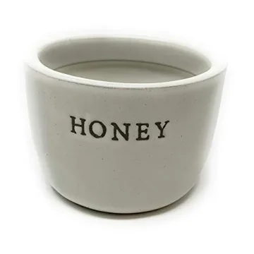 Farmhouse Stoneware Honey Pot with Wooden Lid & Dipper
