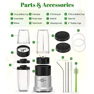 Compact Personal Blender 850W Perfect for Smoothies