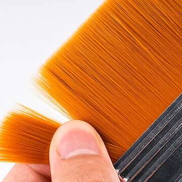 LIGHTWISH Set of 7 Flat Paint Brushes for Applying Gesso, Acrylic Paint, Oil Paint, Watercolor