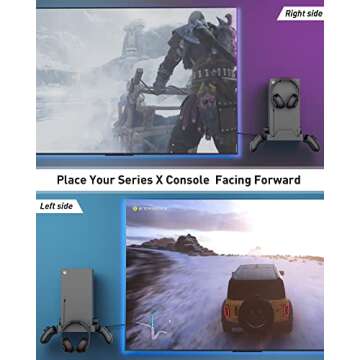 Wall Mount for Xbox Series X with 2 Controller Holders and 1 Headphone Stand, Wall Mount Kit for Xbo...