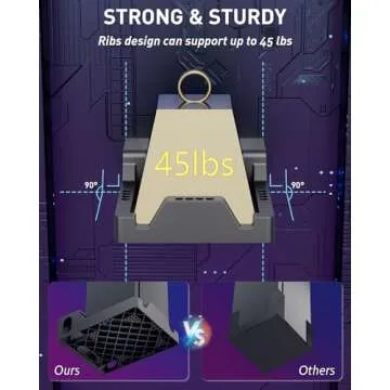 Wall Mount for Xbox Series X with 2 Controller Holders and 1 Headphone Stand, Wall Mount Kit for Xbox Series X Accessories, Dual Ventilation Design Wall Shelf, Place Console Front Facing