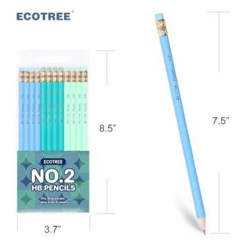 ECOTREE Easter Basket Stuffers, Pencils #2 HB, Pre-sharpened Pencils Number 2 Pencil School Pencils for Kids, School Supplies, Office Supplies, 12 Pack