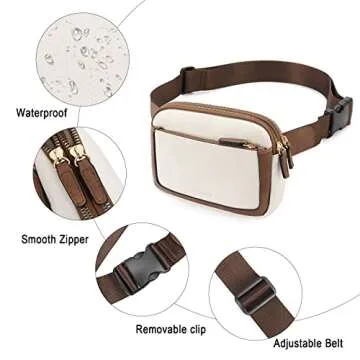 CLUCI Belt Bag for Women, Mini Everywhere Crossbody Waist Bag Adjustable Strap, Vegan Leather Women's Fanny Pack