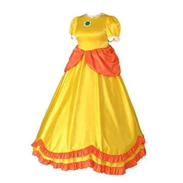 Yellow Deluxe Princess Cosplay Ball Gown With Crown