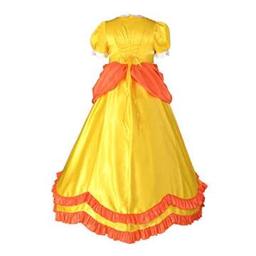 Yellow Deluxe Princess Cosplay Ball Gown With Crown