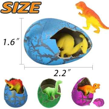 24 Pcs Large Easter Hatching Dinosaur Eggs, Prefilled Easter Eggs with Toys Inside for Easter Basket...
