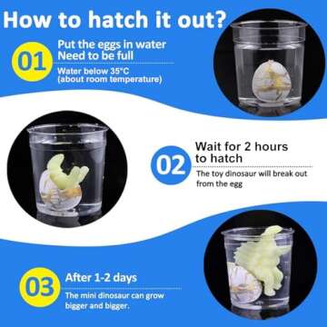24 Pcs Large Easter Hatching Dinosaur Eggs, Prefilled Easter Eggs with Toys Inside for Easter Baskets Stuffers Fillers Eggs Hunt, Grow in Water Hatch Dinos Egg with Assorted Color Crack Science Kits