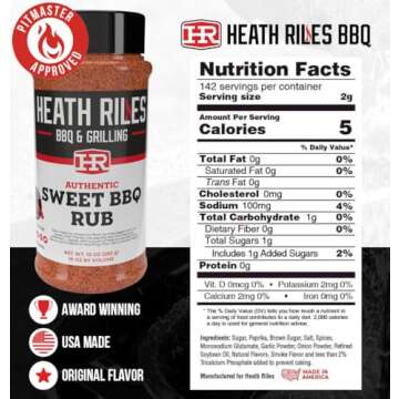 Heath Riles BBQ Rub: Champion Sweet Seasoning 10 oz