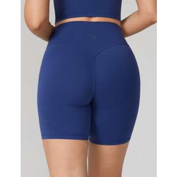 UNISSU Hugcurve No Front Seam High Waisted Workout Biker Shorts for Women 6 Inches Tummy Control But...