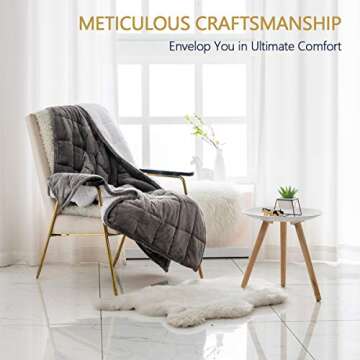 Mr.Sandman Weighted Blanket Queen Size 60"x80" 15lbs for Adults, Soft Sherpa Fleece Heavy Blanket for Relieve Stress - Grey/White