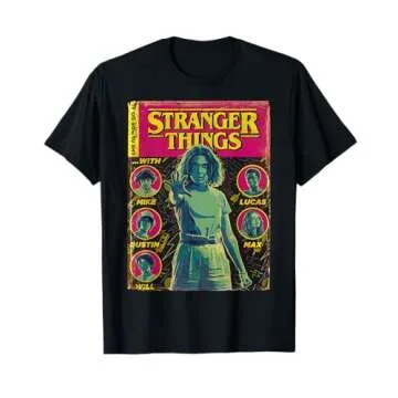 Netflix Stranger Things Group Shot Comic Cover T-Shirt