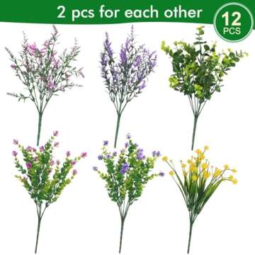 Hananona 12 Pcs Artificial Flowers Outdoor - Realistic Faux Plants for Any Occasion