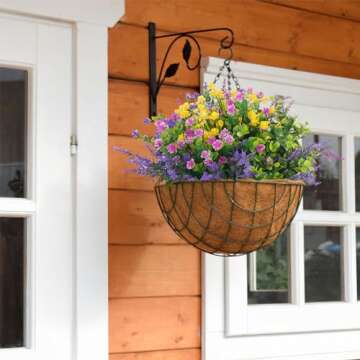 Hananona 12 Pcs UV Resistant Artificial Flowers