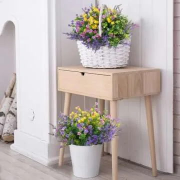 Hananona 12 Pcs UV Resistant Artificial Flowers