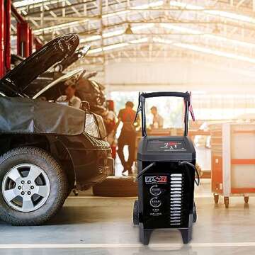 Schumacher DSR Pro Series Electric DSR161 Fully Automatic Jump Starter and Battery Charger for Professional Automotive Shop/Dealer Use, 125/250 Cranking Amps, 6 Volt, 12 Volt, Black, 1 Unit