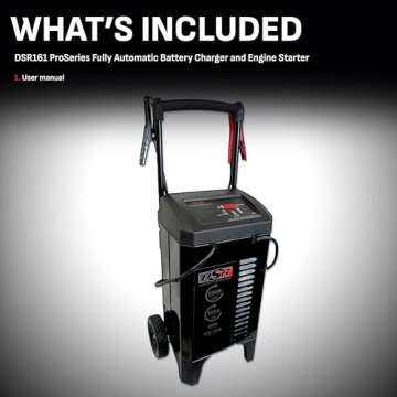 Schumacher DSR Pro Series Electric DSR161 Fully Automatic Jump Starter and Battery Charger for Professional Automotive Shop/Dealer Use, 125/250 Cranking Amps, 6 Volt, 12 Volt, Black, 1 Unit