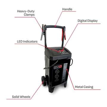 Schumacher DSR Pro Series Electric DSR161 Fully Automatic Jump Starter and Battery Charger for Professional Automotive Shop/Dealer Use, 125/250 Cranking Amps, 6 Volt, 12 Volt, Black, 1 Unit