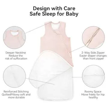 BubblePanda Rayon Made from Bamboo Sleep Sack 6-12 Months 1.0 Tog Soft Toddler Sleeping Sack for Babies 2-Way Zipper Baby Wearable Blanket