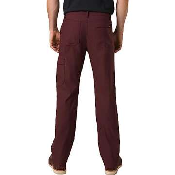 prAna Stretch Zion Pants II - Pants for Men - Slim Fit - Back Patch Pockets - Side Flap-utility Pocket Cacao 38 30