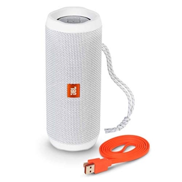 JBL Flip 4 Waterproof Bluetooth Speaker - White