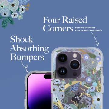 Stylish Rifle Paper Co. iPhone 14 Pro Case with 10FT Protection