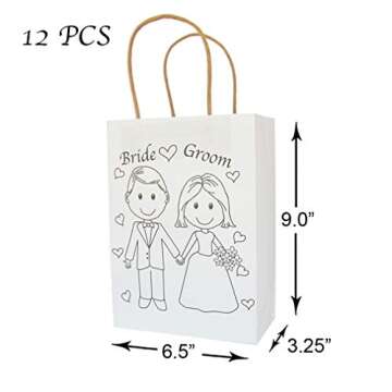 Wedding Welcome Bags – Wedding Favor Bags – Wedding Gift Bags –Wedding Favor Bags for Kids – Size 9’ x 6.25’ x 3.25” (12) Bags