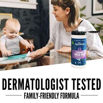 Vinegar Cleaning Wipes - 35 Count, Variety 4-Pack - Eco-Friendly & Safe