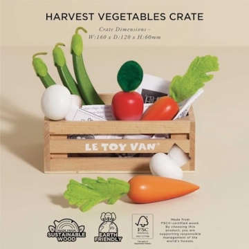 Le Toy Van Wooden Honeybee Market Vegetables For Kids