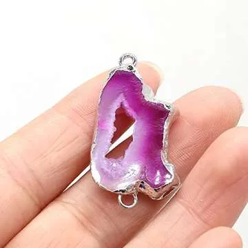 QSLLER 5 Pcs Natural Stone Connectors for DIY Jewelry