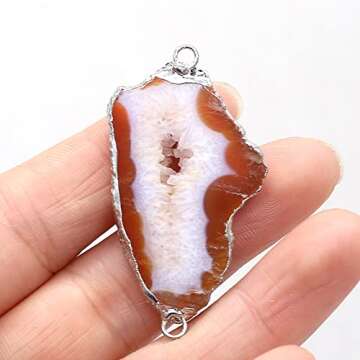 QSLLER 5 Pcs Natural Stone Connectors for DIY Jewelry