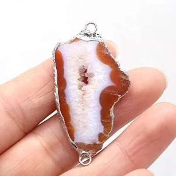 QSLLER 5 Pcs Natural Stone Connectors for DIY Jewelry