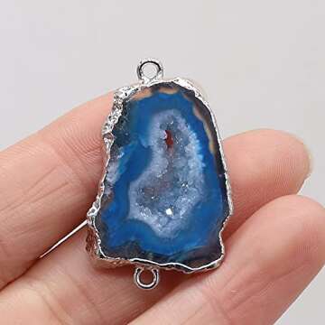 QSLLER 5 Pcs Natural Stone Connectors for DIY Jewelry