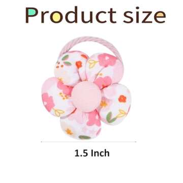 30PCS 2 Inch Baby Girls Hair Ties with Flower Bows,Soft Elastics Ponytail Holders Hair Accessories for Infants Toddlers Baby Girls (Flower color)