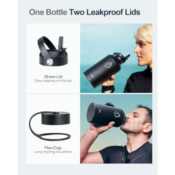 BUZIO 64oz Insulated Water Bottle for Outdoors and Travel