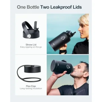 BUZIO 64oz Insulated Water Bottle for Outdoors and Travel