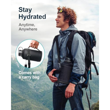 BUZIO 64oz Insulated Water Bottle for Outdoors and Travel
