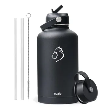 BUZIO 64oz Insulated Water Bottle for Outdoors and Travel