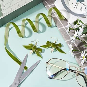 arricraft Olive Velvet Ribbon for Wedding and Crafting