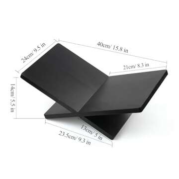 Book Stand for Reading - Solid Wood Book Holder for Open and Closed Books, Cookbook, Magazines, Textbooks (Black)